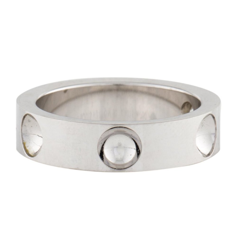 LOUIS VUITTON 18K WHITE GOLD & DIAMOND EMPREINTE BAND RING - Picture 2 of 8